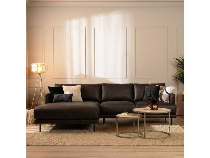 Bronx71 Ecksofa Denver Leder anthrazit links