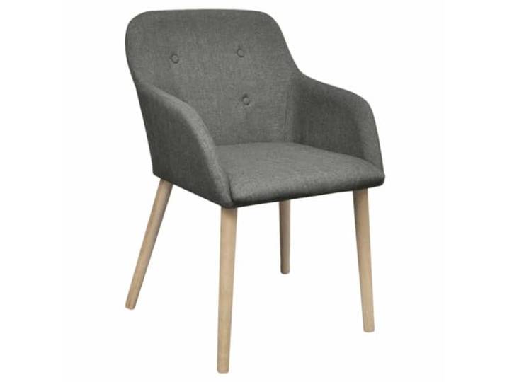 KGHERMDF Esszimmerstuhl 2er Set Hellgrau Stoff Massivholz Eiche Armlehnen, Gepolsterte Sitzflaeche, Stabil, Wohnzimmer, Esszimmer