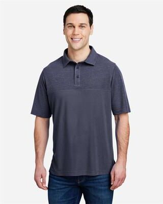 CORE365 CE112C Men's Fusion ChromaSoft Colorblock Polo Shirt in Classic Navy Blue/Classic Blue Heather size 2XL   Polyester