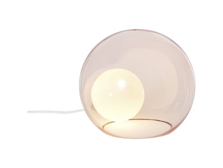 Tischlampe Dylan weiss/rose Glas H 22 cm - Tischlampe
