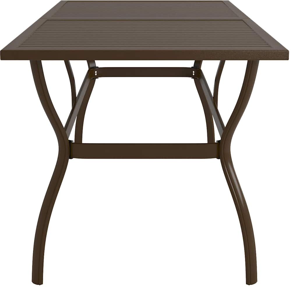vidaXL Mesa de jardín de acero marrón 190x80x72 cm Marrón