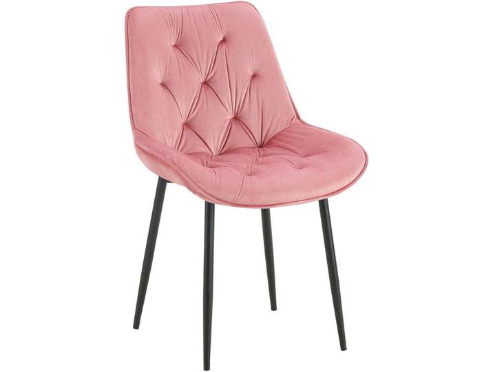CLP Stuhl Samt rosa, Rosa, Metall, 52x84x59 cm, Esszimmer, Stühle