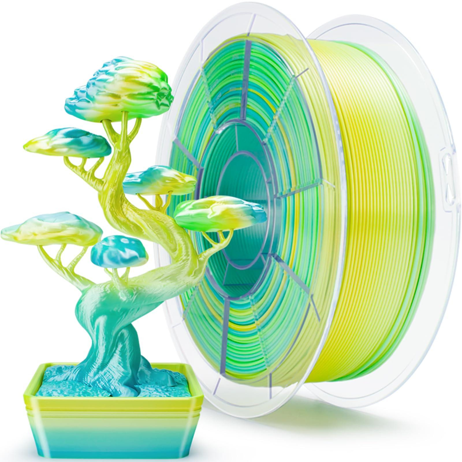 Selius Silk Multicolor PLA Filament 1.75mm Lemon Shimmer voor 3D-printers