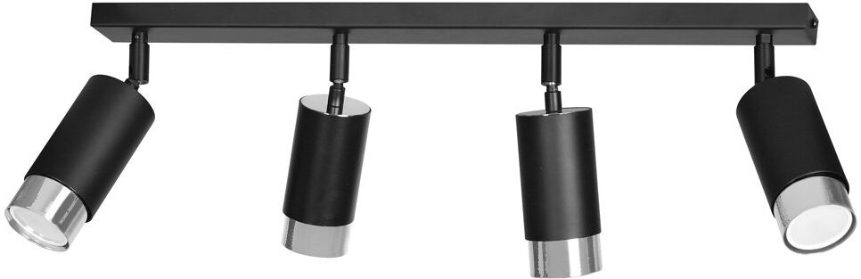 Metro Cromwell 78cm 4 -Light Track Kit Chrome/Black 18cm H X 78cm L X 18cm D