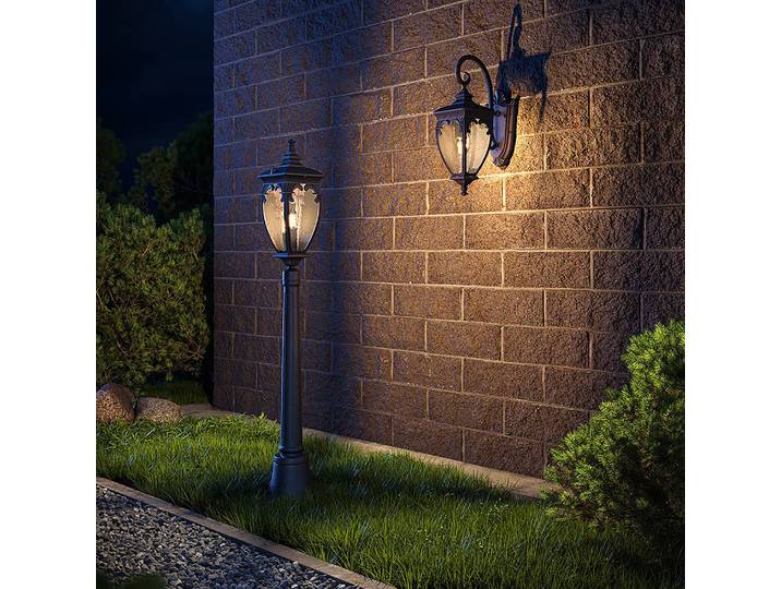 Borne lumineuse Fleur - Type B Ø 15cm Noir/Noir