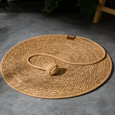 Inspire Curations Cat Scratcher Rattan Furniture Protector Mat mat And Ball