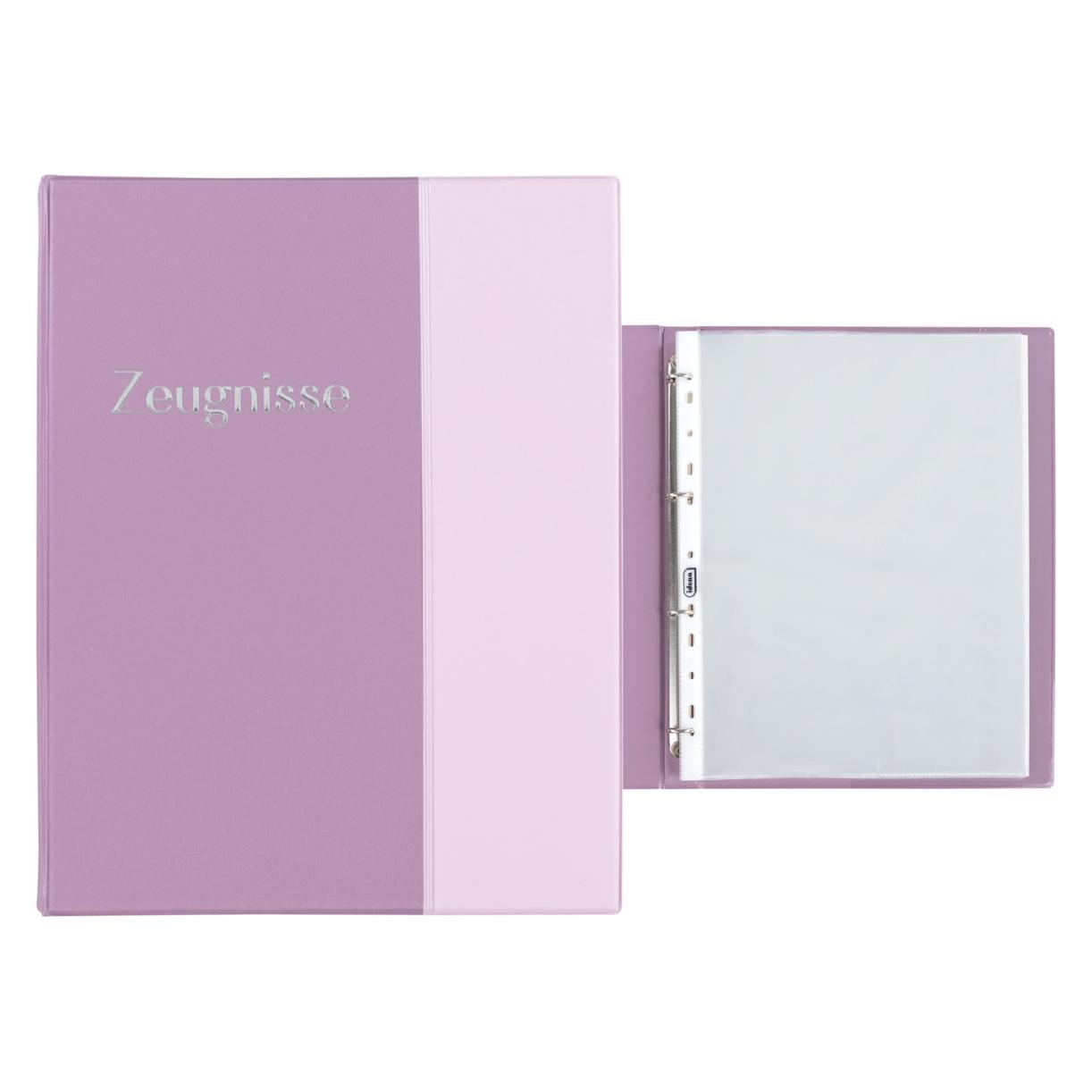 Idena Zeugnismappe Ringbuch mit 10 Klarsichthüllen 100µ pastell lila DIN A4 (A4, 1x) (70016979)
