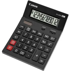 Canon AS-2200 Wirtschaftlicher Rechner 12 Stellen Solarpanel 2 Stufen verstellbares LC-Display