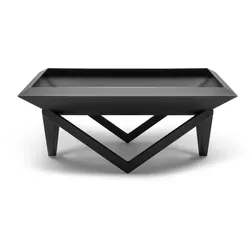 The Favilla Feuerkorb schwarz Premium-Feuerstelle (pulverbeschichtet) Wetterfester Stahl, für Garten