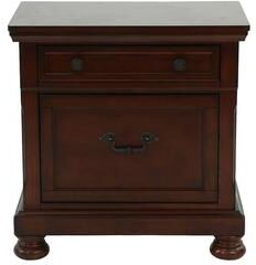 Simple Relax Rubber Wood 2 Drawers Nightstand in Antique Cherry Finish