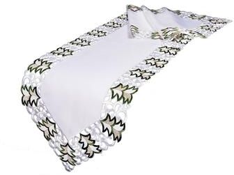 Xia Home Fashions Tannenbaum Embroidered Cutwork Holiday Table Runner, 15 by 54-Inch