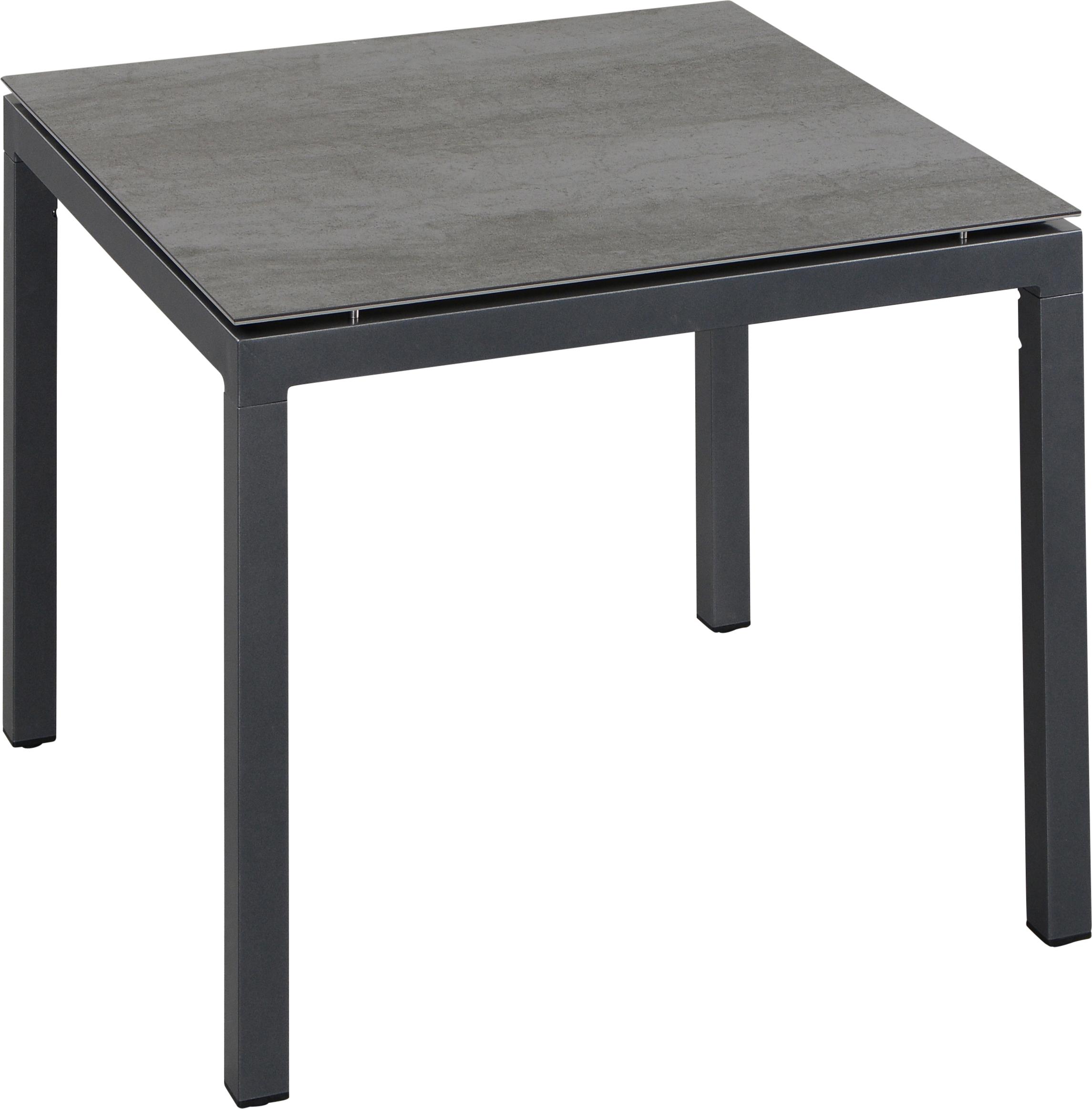 Inko Gartentisch Aluminium graphit 90x90 cm Terrassentisch Tischplatte nach Wahl