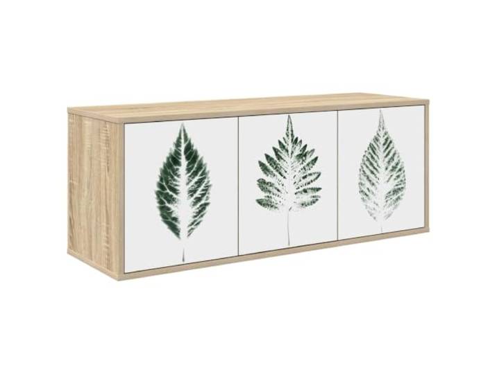 GKMBCVDFR Wandmontierter TV-Schrank HANAU 102 x 33 x 40 cm Sonoma-Eiche Holzwerkstoff-Konstruktion, wandmontiertes Design, viel Stauraum, dekoratives Muster, einfache Pflege