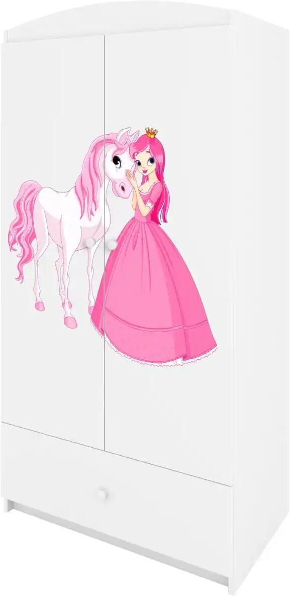 Höffner Kleiderschrank  Prinzessin mit Pferd ¦ weiß ¦ Maße (cm): B: 52 H: 181,2
