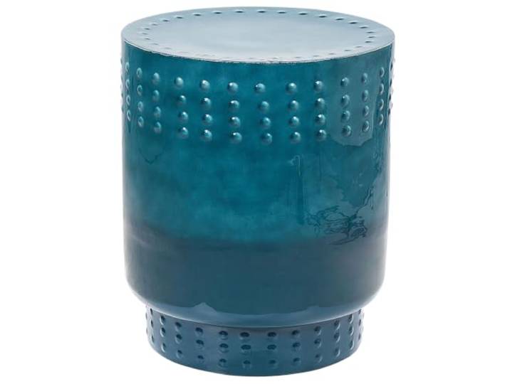 Beliani Beistelltisch Metall blau rund 41 cm mit Farbverlauf Wohnzimmertisch Retro Abra