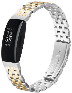 Everyday Crate Fitbit Inspire 2 Band Stainless Steel Five Bead Metal Watch Band For Fitbit Inspire 1 Inspire 2 silver Gold