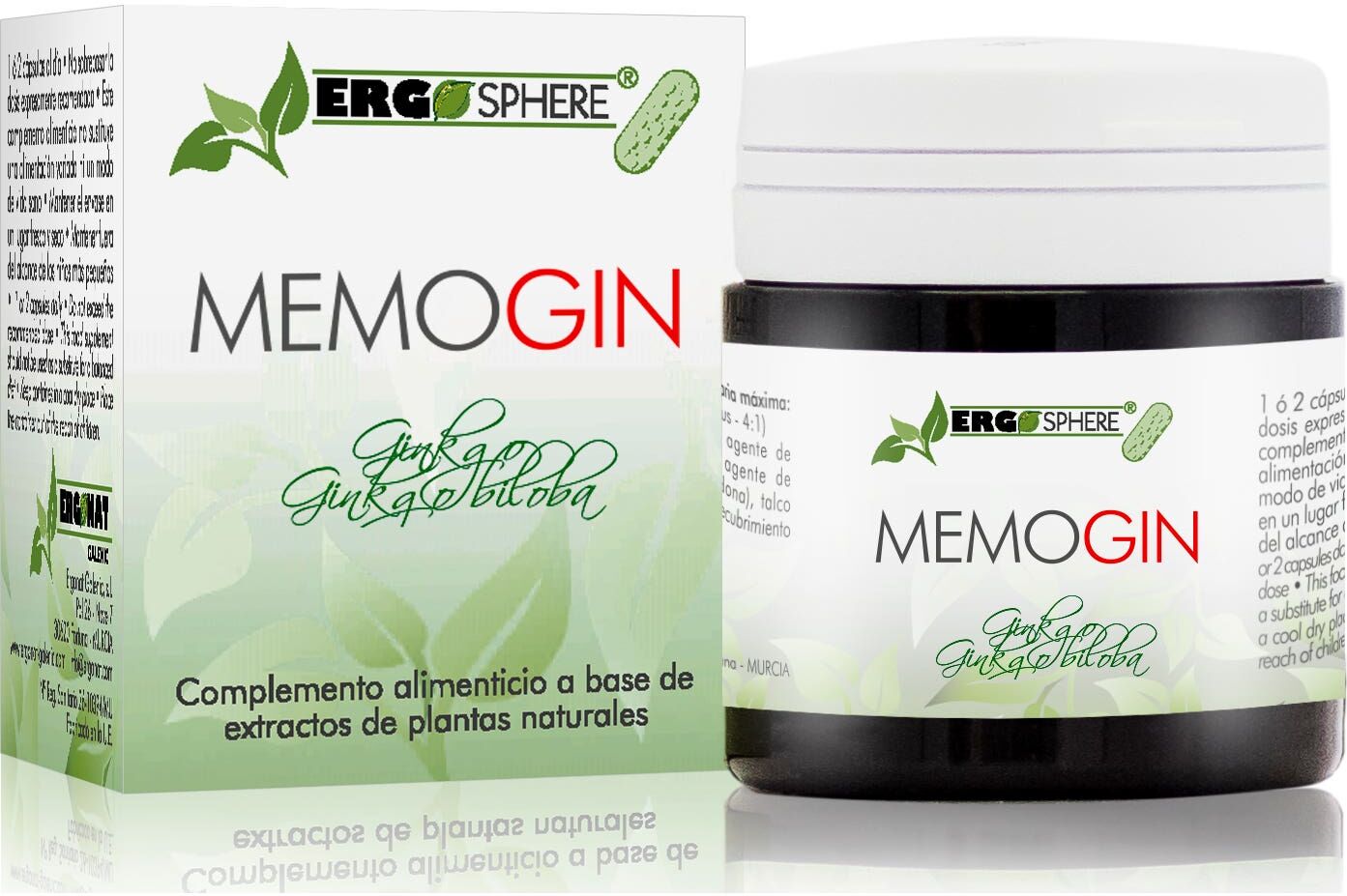 Ergonatural Ergosphere ginkgo Biloba Memogin 45 caps