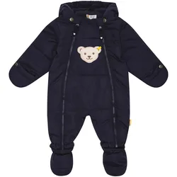 Steiff Steppoverall mit abnehmbarem Fuß und Kapuze Bär, blau, 56