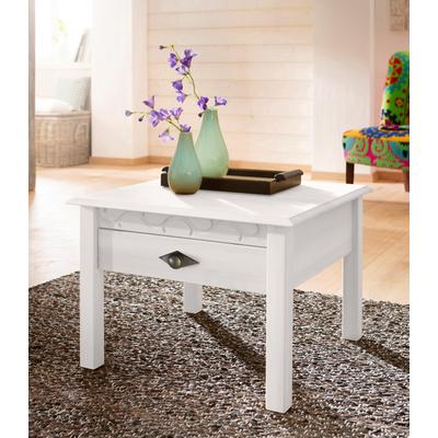 Couchtisch OTTO HOME "Laura", weiß, B:60cm H:42cm T:60cm, Tische, Couchtisch, 60/60 cm, mit einer Schublade, zusätzlicher Stauraum