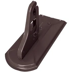 Schneefangrohrstütze auf Metalldachplatte Biber, braun