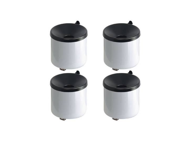 PROREGAL® Aschenbecher Runder feuerlöschender Wandaschenbecher aus Metall, Mit Kippvorrichtung 2 Liter HxØ 16x16cm
