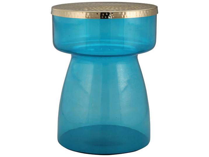 Beistelltisch Roman 125 Blau/Goldfarben D: 36 cm