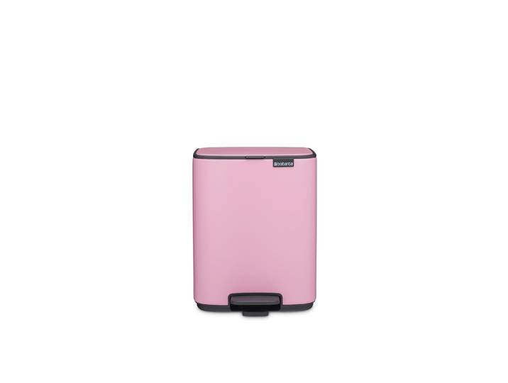 Kosmetikeimer BRABANTIA Bo 7 l , rosa, B:24,2cm H:31cm T:24,3cm, Kunststoff, Stahl, Mülleimer, Kosmetikeimer, Platzsparender Abfallbehälter mit Soft-Close-Funktion