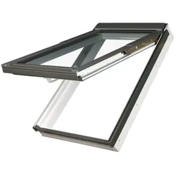 Dachfenster Klapp-Schwing-Fenster FAKRO PPP-V U3 aus Kunststoff und Eindeckrahmen