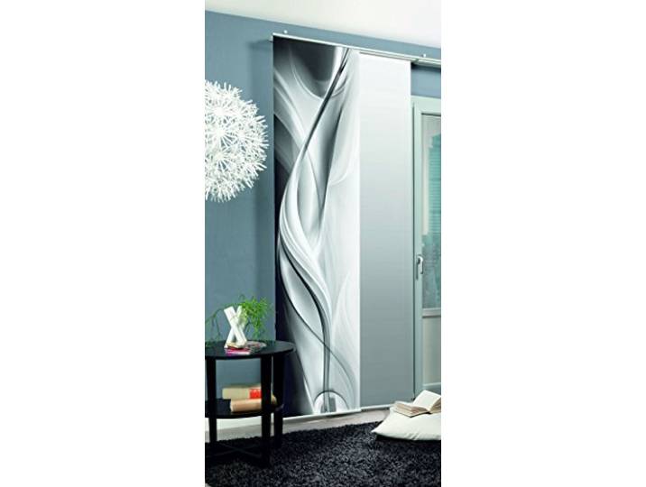 Home fashion 87313-703 Schiebevorhang Digitaldruck Halifax, Deko, 245 x 60 cm, grau