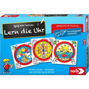 Noris Lernspiel 606076152, Lern die Uhr, ab 5 Jahre, 1-4 Spieler, Uhrzeit lernen