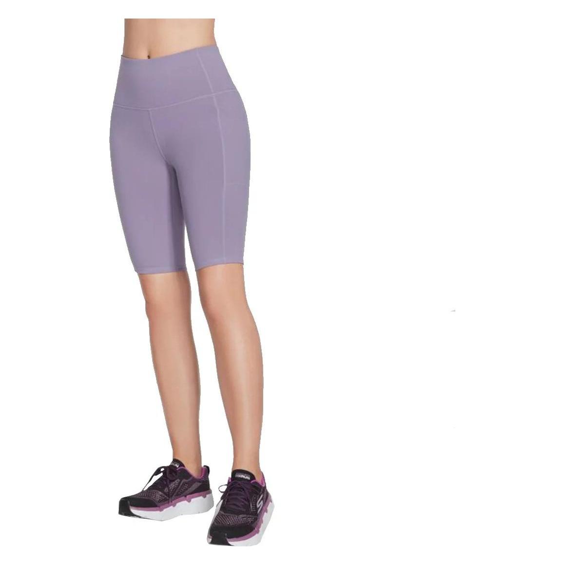 Skechers Go Walk High Waisted Bike Short W3SH53-GYPR - S (S) (W3SH53-GYPR)