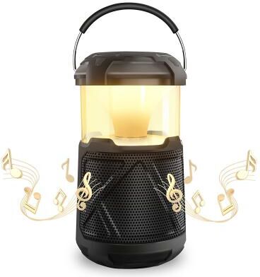 LightInthebox Wireless Waterproof Outdoor Bluetooth Speaker with Lights, Micro SD Card Slot, Handle, TWS, Long Playtime, Perfect for Camping, Shower, Pool, Beach, Travel, and Bedside