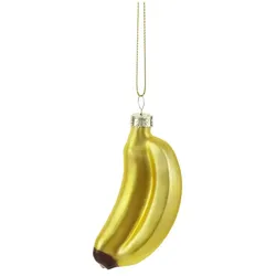 HOME STORY Weihnachtsbaumschmuck Banane   ¦ gelb ¦ Glas,Aluminium ¦ Maße (cm): B: 3,5 H: 9 T: 4.0