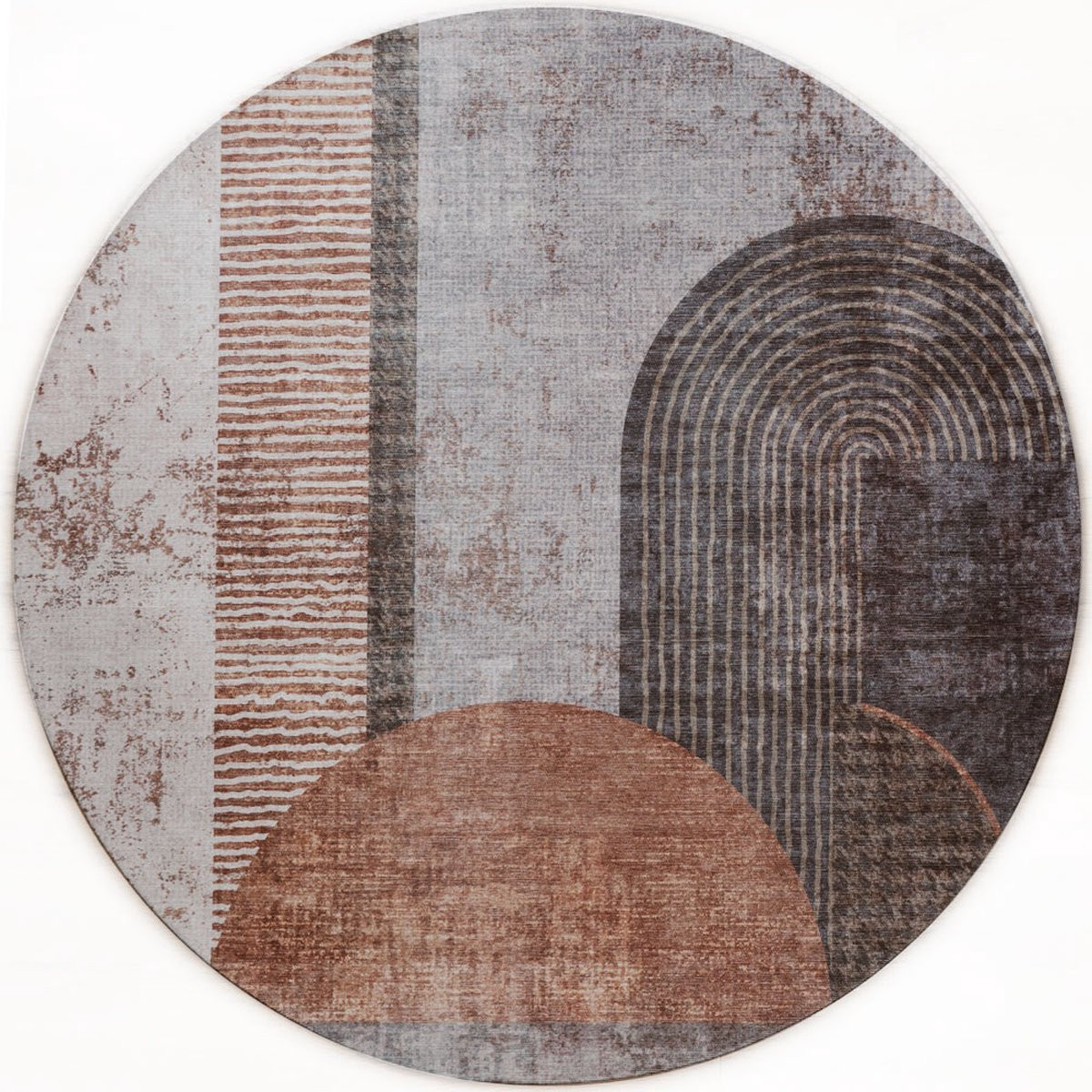 Veer Carpets Vloerkleed Ova Rond met Modern Geometrisch Patroon, Polyester