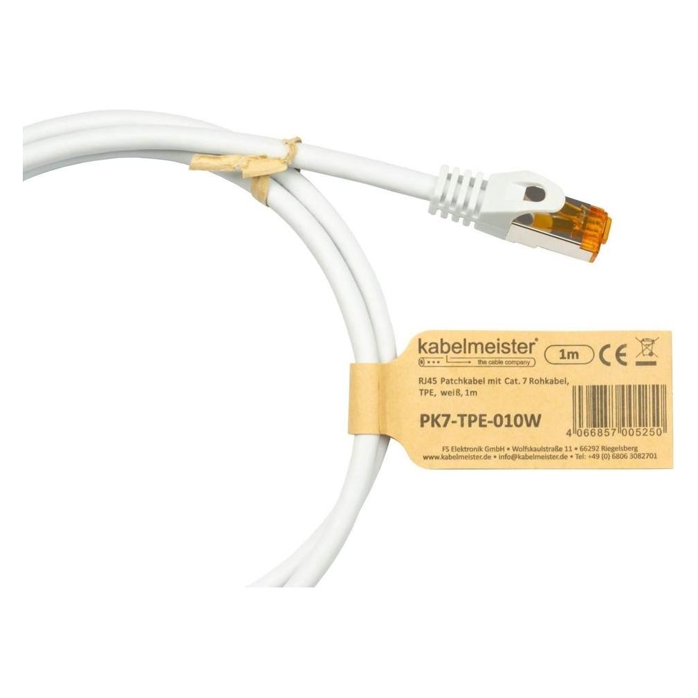 Varia Cat 7 RJ45 Patchkabel 10m TPE weiss - hochwertiges LAN Kabel (S/FTP, CAT7, 10 m) (419413)