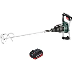 Metabo, Rührwerk + Mörtelrührer, RW 18 LTX 120 Akku Rührwerk 18 V 40 l Mischmenge 1x LiHD Akku 5,5 Ah - ohne Ladegerät (Farbrührer + Mörtelrührer)