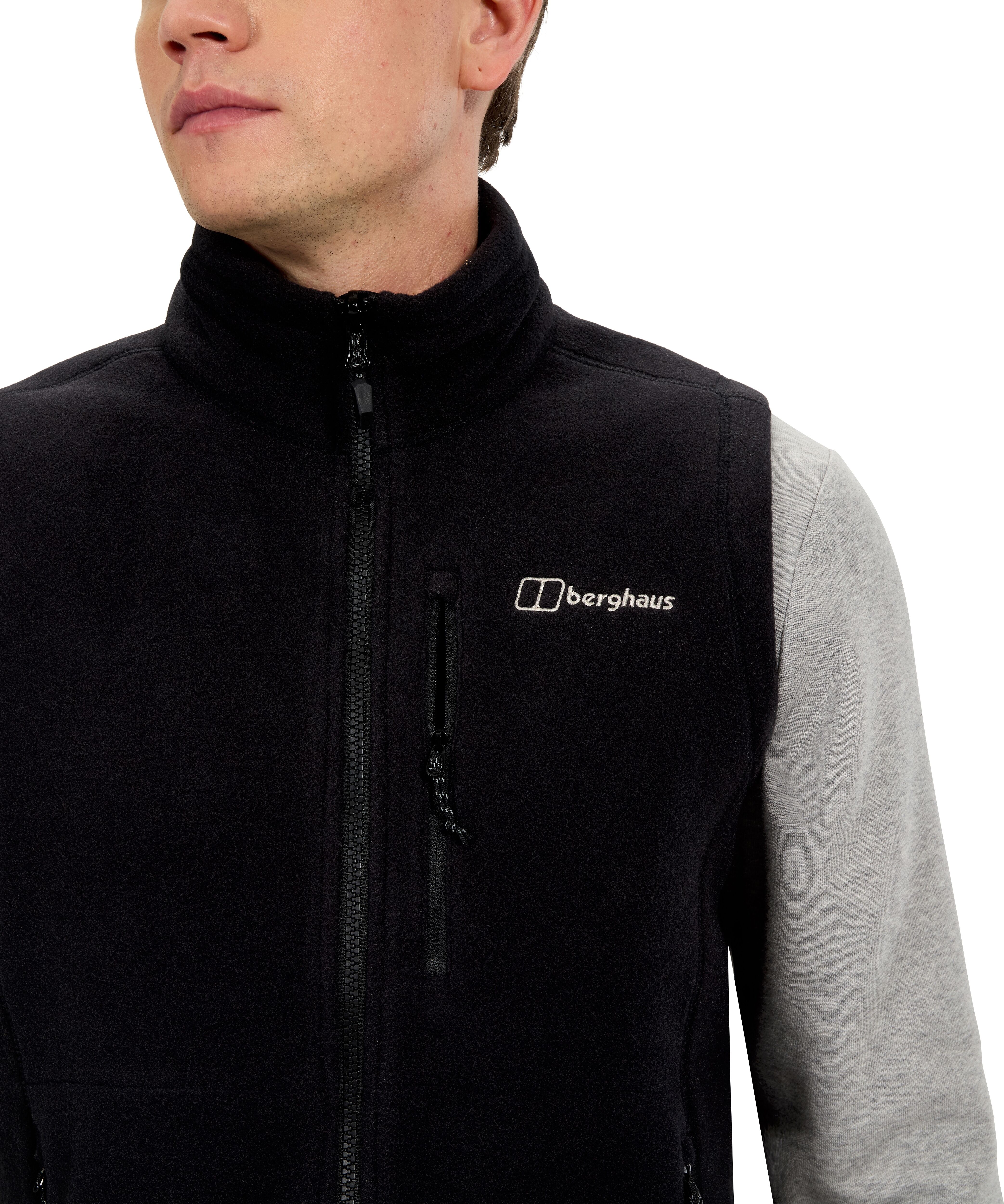 Fleeceweste BERGHAUS "PRISM PT IA FLEECE VEST", Herren, Gr. XS, schwarz, Obermaterial: 100% Polyester, Westen Fleeceweste, sportlicher Stil, für Wandern und Trekking, ärmelloses Design schwarz XS