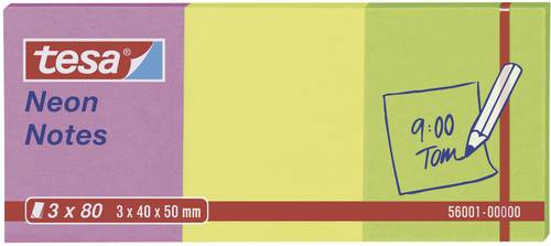 TESA Haftnotiz 56001-00-00 40mm x 50mm Pink, Gelb, Grün 240 Blatt