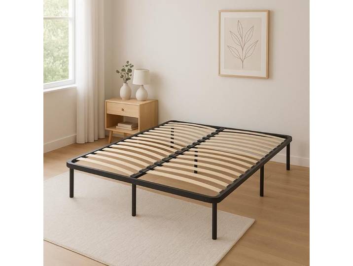 jacky - Solide et Confortable Sommier 70x190 x 29 cm Cadre a lattes 6 Pieds en Metal - Montage Rapide et Facile - ep