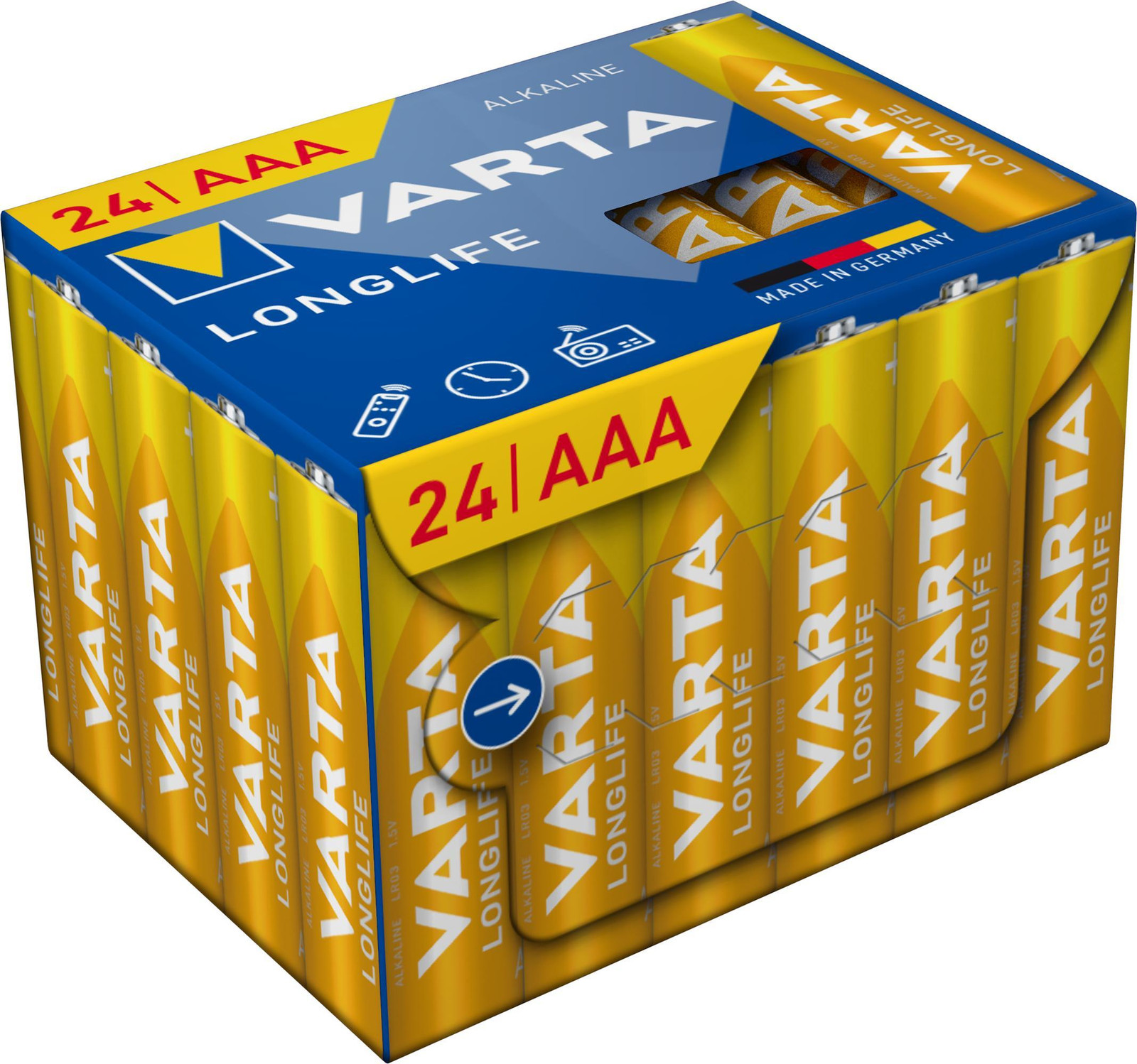 Varta Alkaline Longlife AAA Batterijen, 24 stuks