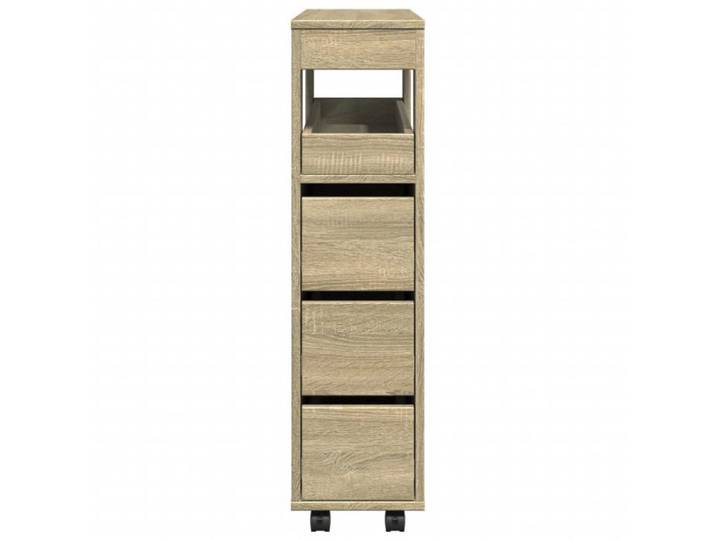 Promotion mai  * Meuble étroit de salle de bain à roulettes - Armoire WC - chêne sonoma EU10128855270
