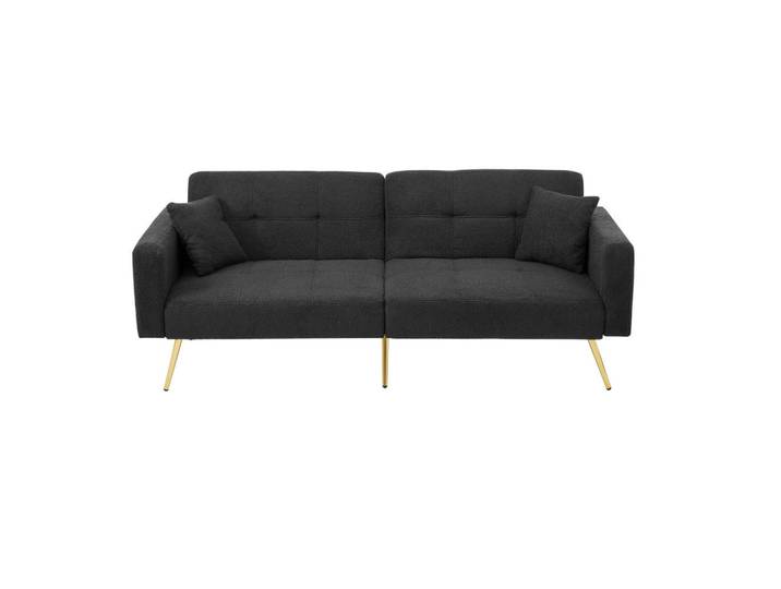 Oxeza Schlafsofa 175/64/72 cm Antikgrau Wollstoff mit Kissen und seitlichen Aufbewahrungstaschen, Dunkelgrau, Mode, Rechteckig, 64x72x175 cm, Babymöbel & Kindermöbel, Kinderzimmer & Jugendzimmer, Schlafsofas