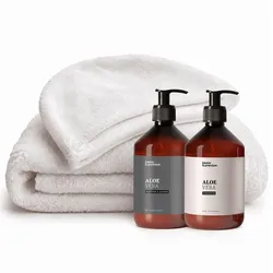 basler Aloe Vera Shampoo & Shower Set (Handwash 500ml + Shampoo & Shower 500ml + Duschtuch + Haarturban)