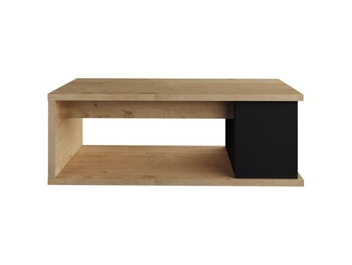 Table basse plateau relevable avec coffre DESPACITO Imitation chêne et Noir