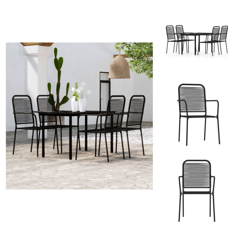 vidaXL 5-delige tuinset, zwart