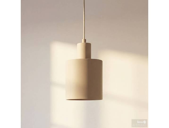 Suspension JUREA Type B 13 x 150 x 13cm Beige Fer, thermolaqué E27