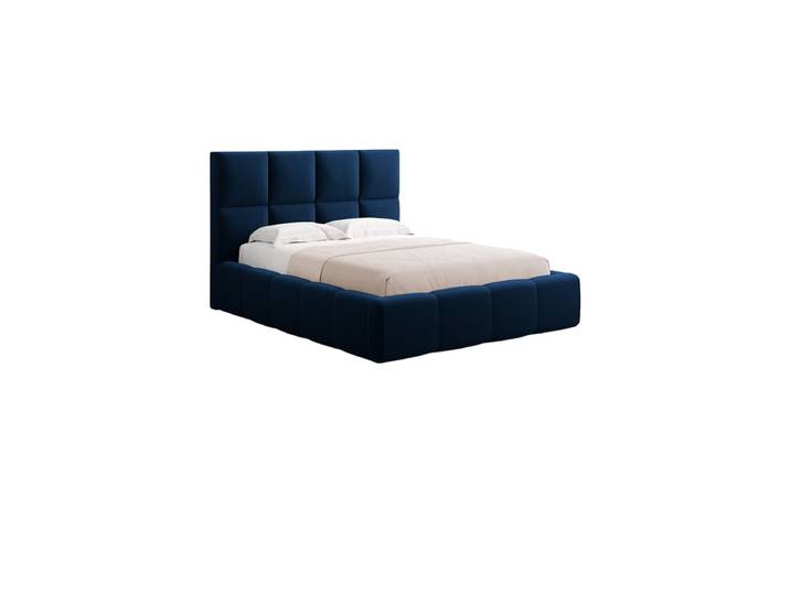 Design Polsterbett „Livigno“ mit Ablagefach, Samt Königsblau chosen by Bloomingloft