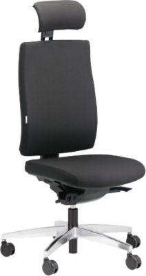 Steifensand Bürostuhl CETO CT2450, Synchronmechanik, ohne Armlehnen, Membransitz, mit Nackenstütze, schwarz