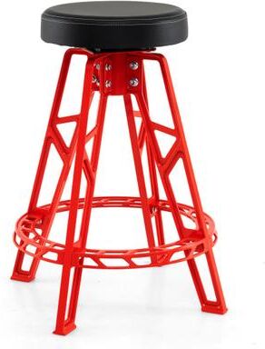Costway Heavy-Duty Aluminum Garage Bar Chair with 360° Swiveling Seat-Red