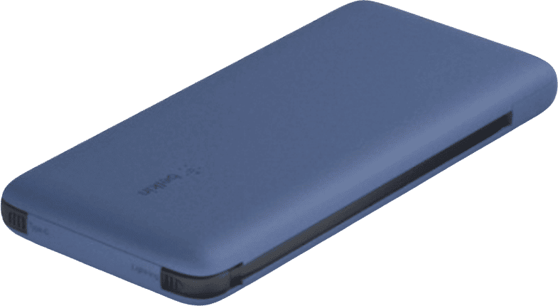 Powerbank - Belkin 18 W, 10.000 mAh, Cables integrados, Azul